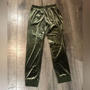 Place Girls Sweatpants Olive Green Velvet Joggers